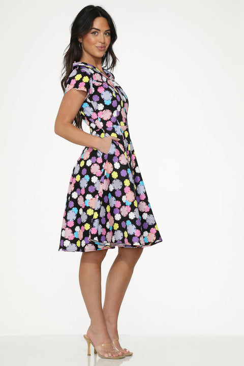 Black & Purple Swing Dress