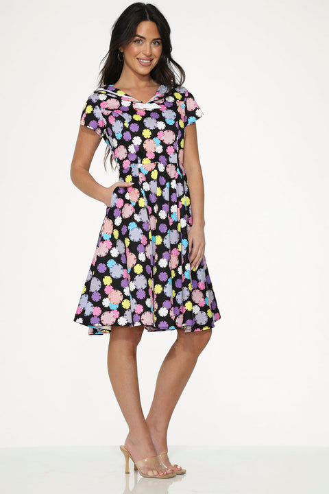 Black & Purple Swing Dress