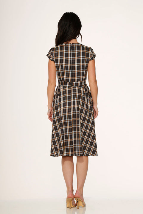 Black Plaid Swing Dress