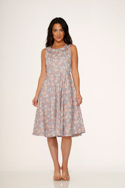 Pink Daisy Floral Swing Dress