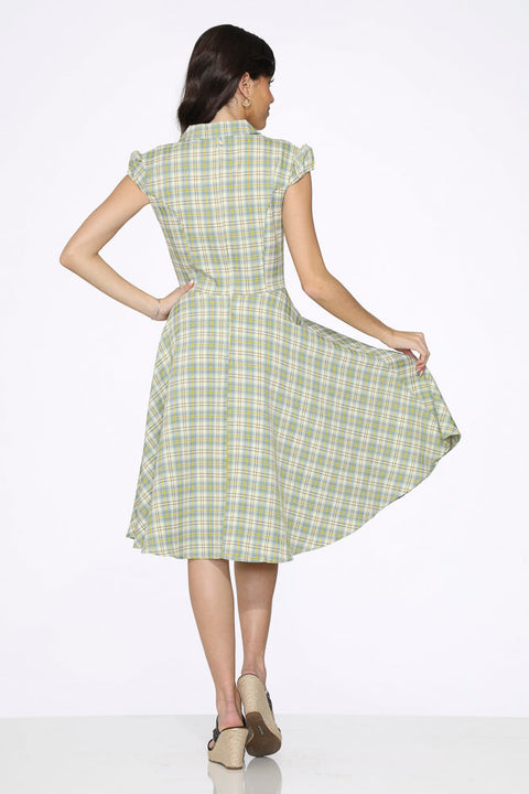 Green Plaid Swing Dress