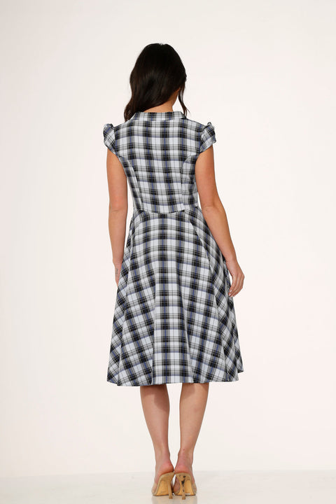 Blue Plaid Swing Dress