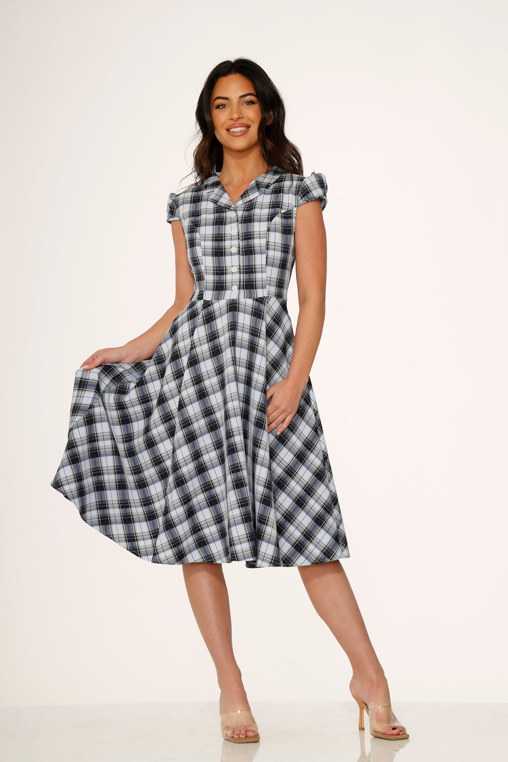 Blue Plaid Swing Dress – ModCloth
