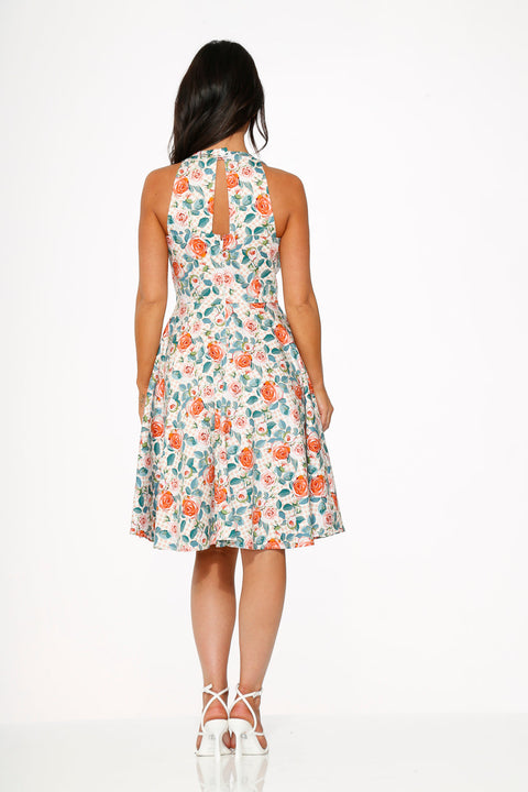 Pink Floral Swing Dress