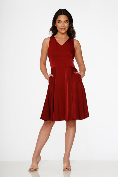 Burgundy Swing Dress