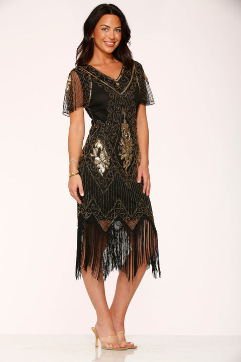 Black & Gold Flapper Dress