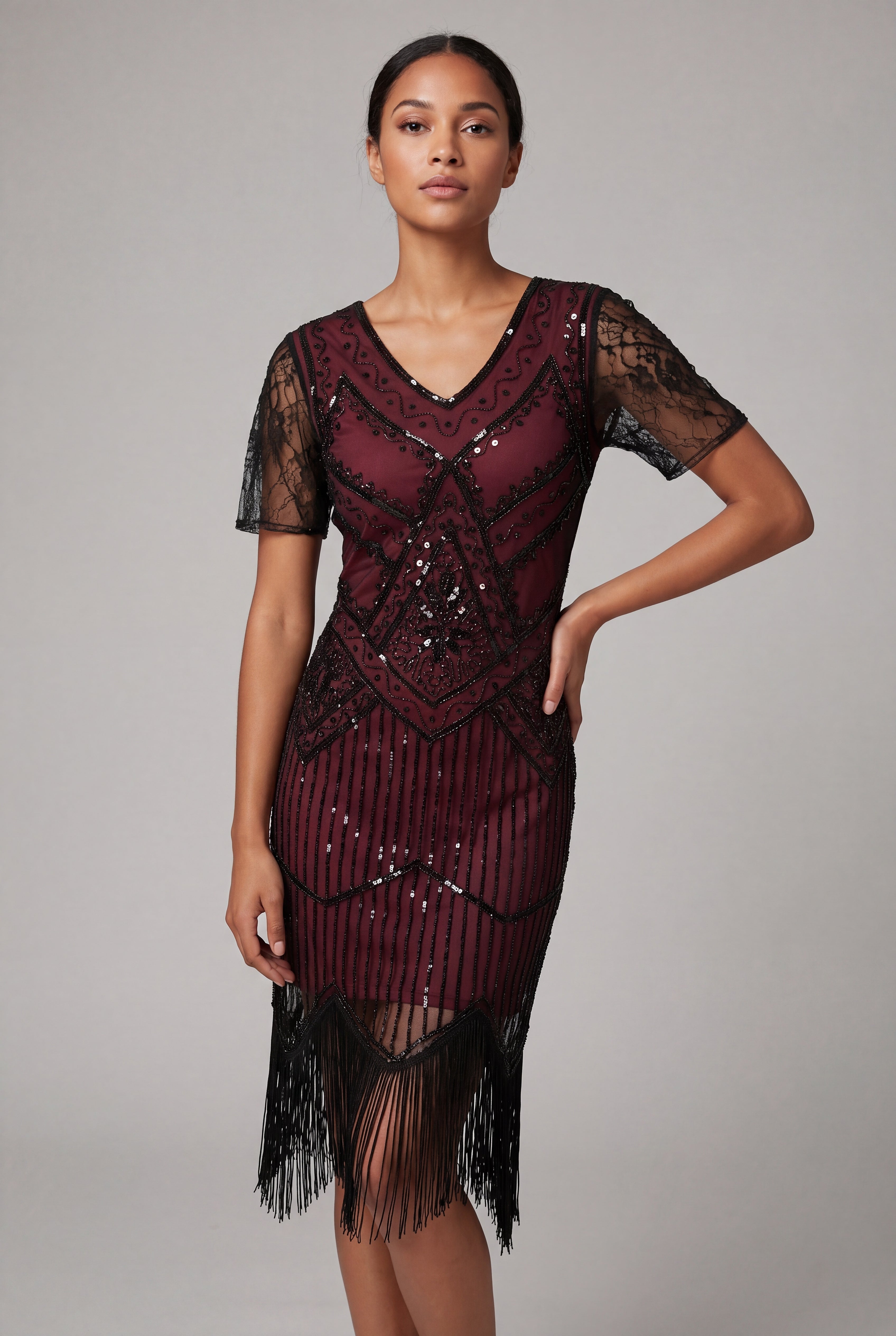 art deco red dress Red Art Deco Cocktail Dress