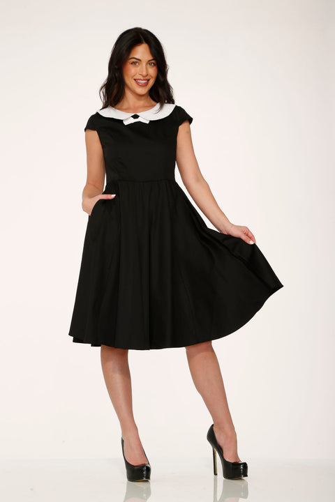 Black & White Collar Swing Dress