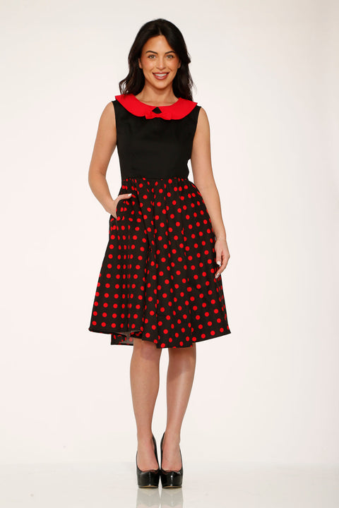 Black & Red Polka Dot Swing Dress