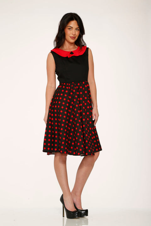 Black & Red Polka Dot Swing Dress