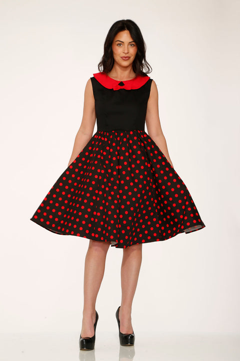 Black & Red Polka Dot Swing Dress
