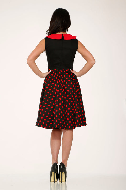 Black & Red Polka Dot Swing Dress