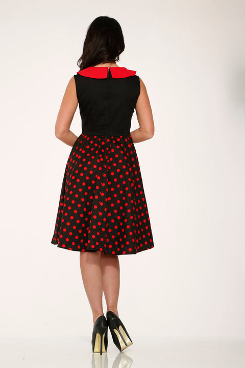 Black & Red Polka Dot Swing Dress