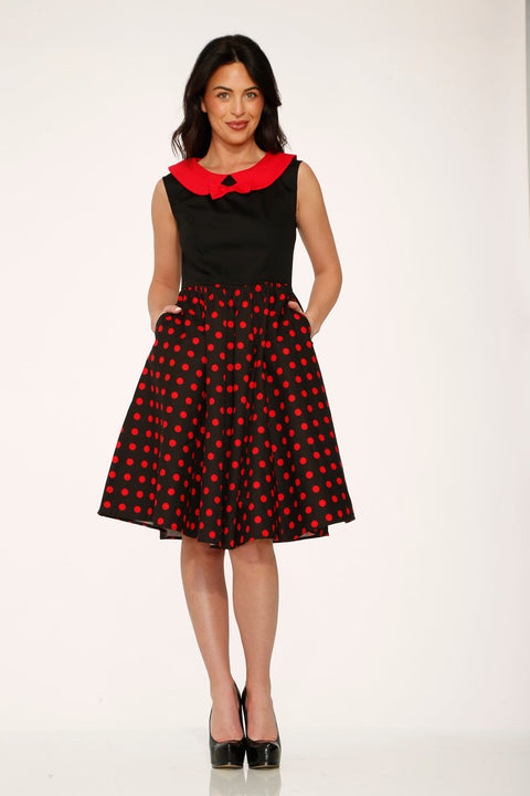 Black & Red Polka Dot Swing Dress