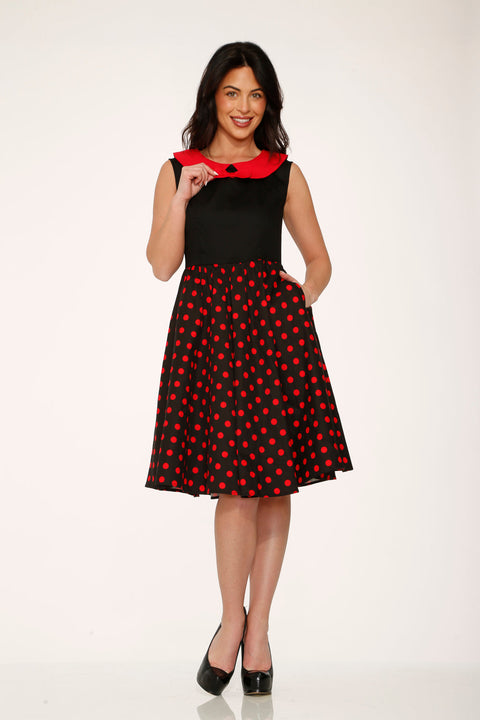 Black & Red Polka Dot Swing Dress