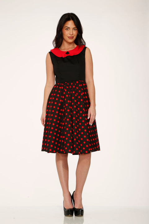 Black & Red Polka Dot Swing Dress
