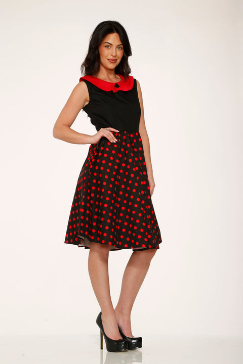 Black & Red Polka Dot Swing Dress