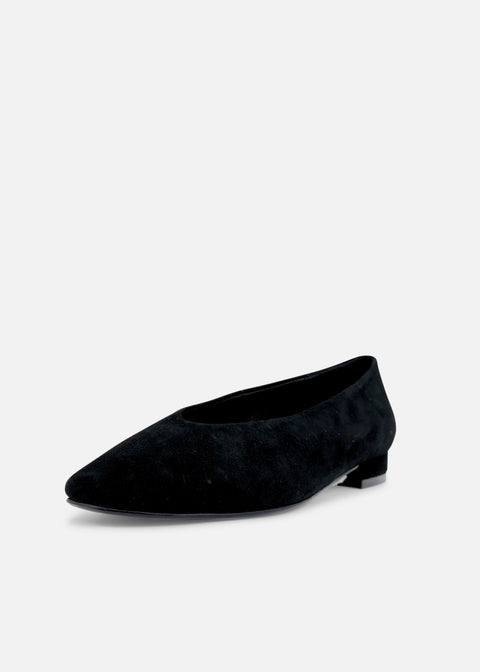 Slick Ballet Flats Black Suede