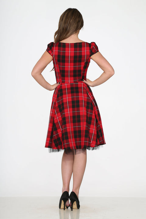 Red Plaid Swing Dress