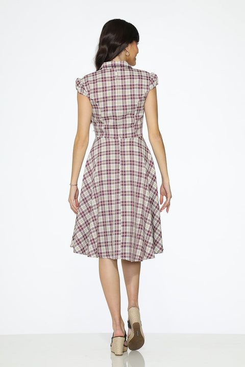 Purple Plaid Swing Dress