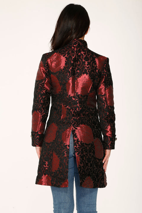 Red & Black Brocade Coat