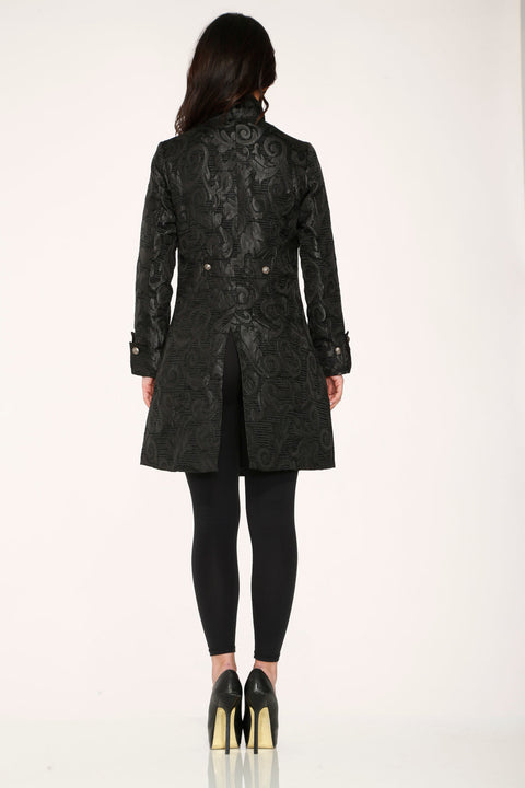 Black Brocade Women's Coat