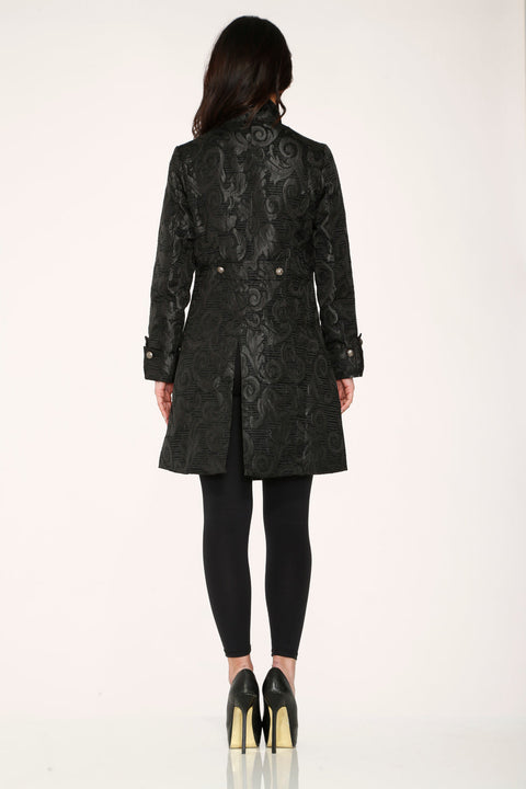 Black Brocade Women's Coat