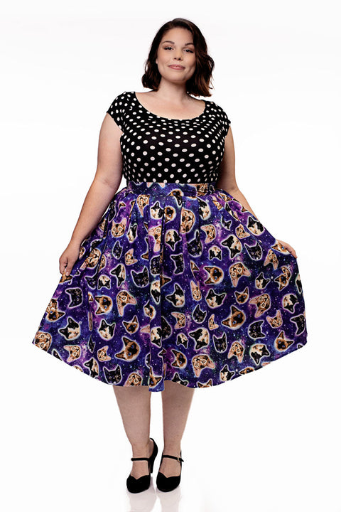 Boat Neck Top in Polka Dots