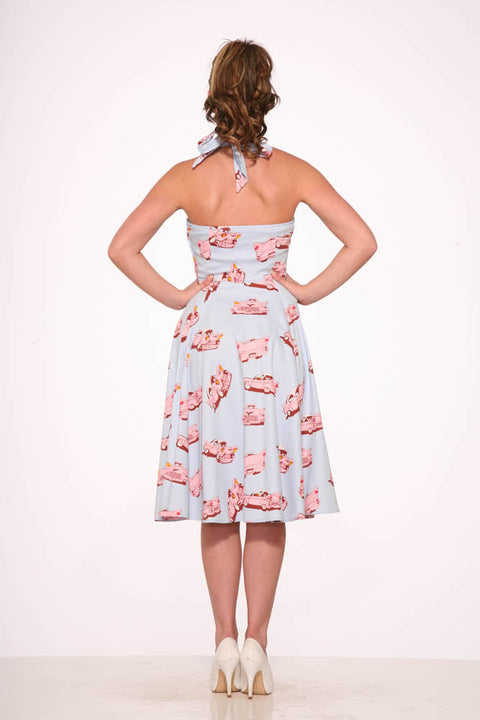 Car Hop Halter Swing Dress