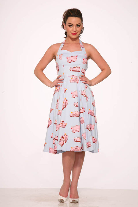 Car Hop Halter Swing Dress