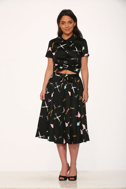 Black Beauty Salon Top & Skirt