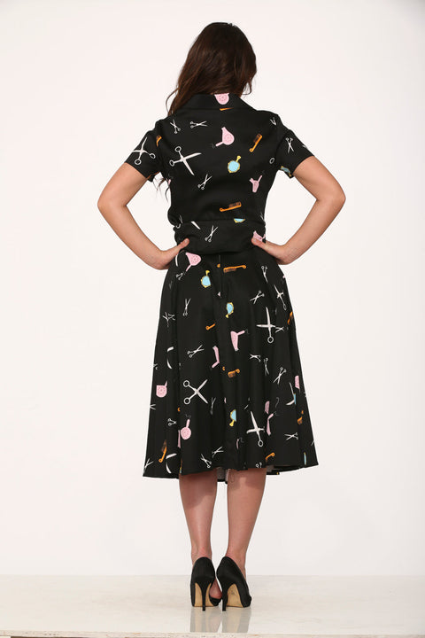 Black Beauty Salon Top & Skirt