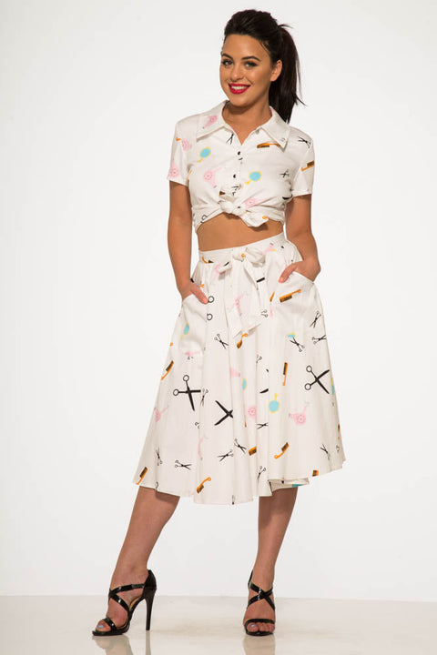 Beauty Salon Top and Swing Skirt