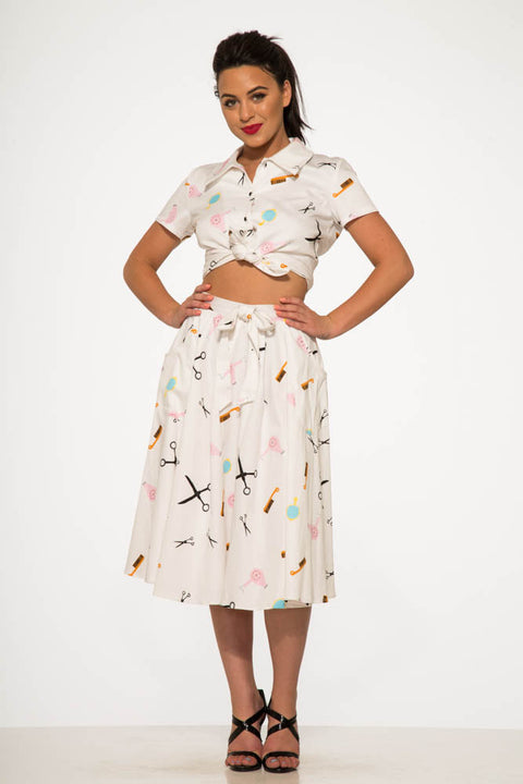 Beauty Salon Top and Swing Skirt