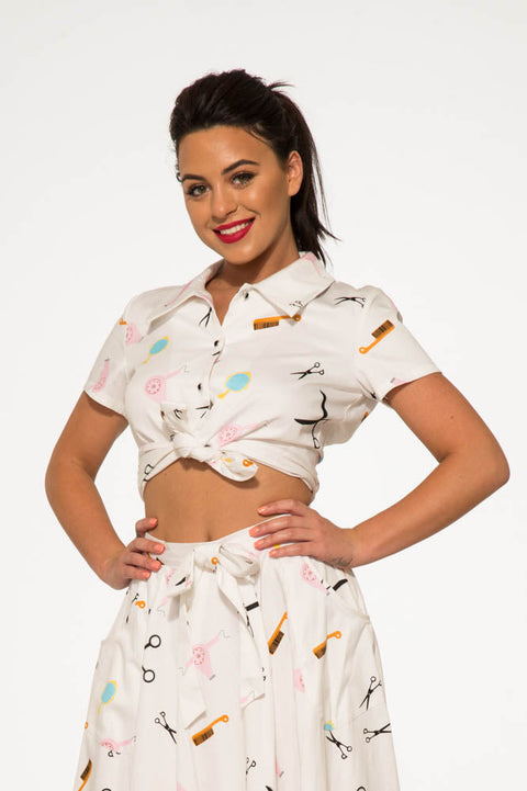Beauty Salon Top and Swing Skirt