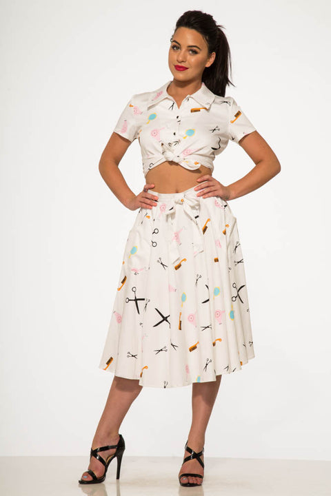 Beauty Salon Top and Swing Skirt