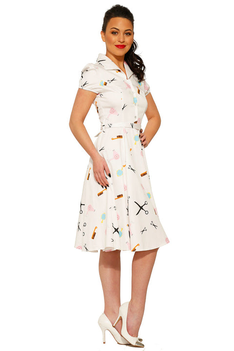 White Beauty Salon Dress