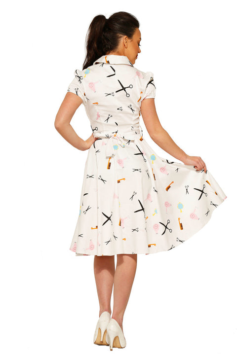 White Beauty Salon Dress