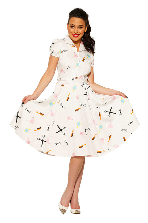 White Beauty Salon Dress