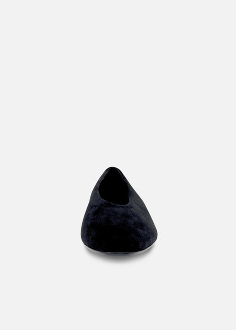 Slick Ballet Flats Black Suede