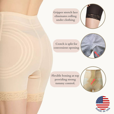 Style 6209 | Breathable High Waist Thigh Slimmer | No Roll Power Mesh Hourglass Shaper | Firm to Extra Firm Support
