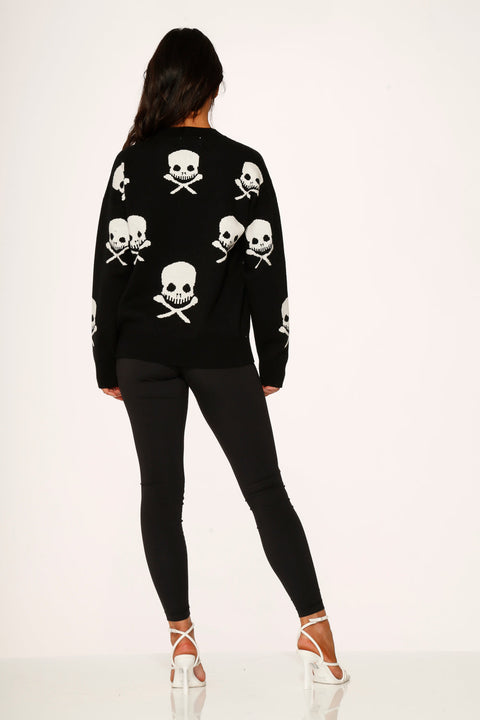 Black Skulls Sweater