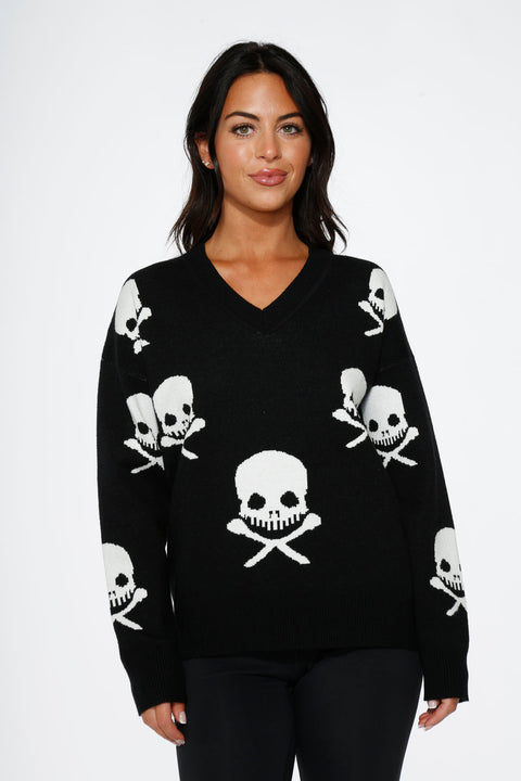 Black Skulls Sweater