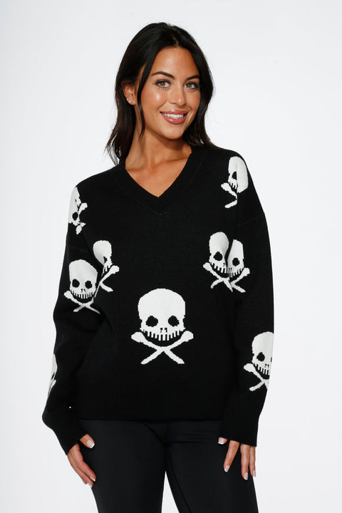 Black Skulls Sweater