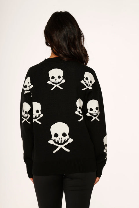 Black Skulls Sweater