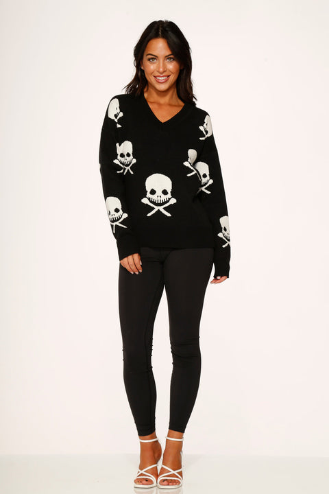 Black Skulls Sweater