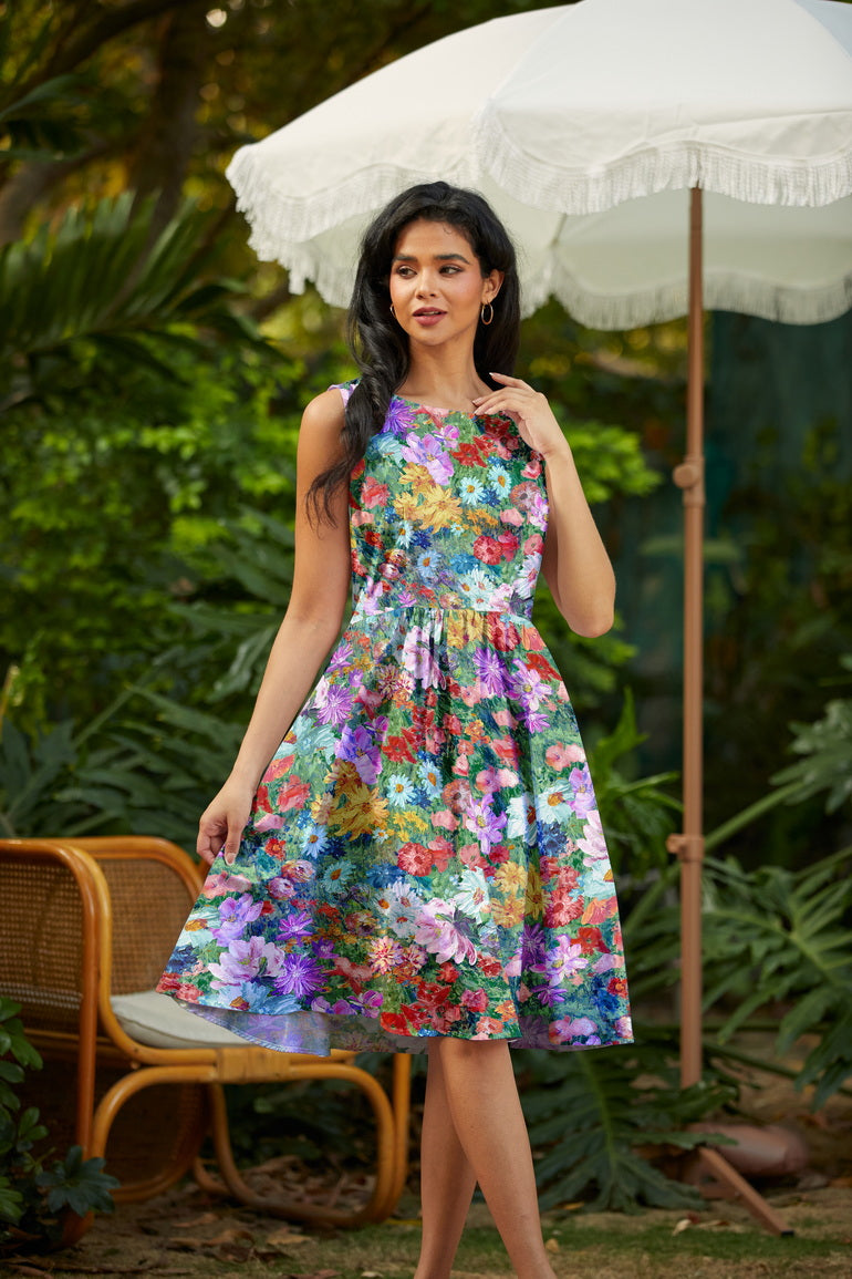 Floral Vintage Dress L