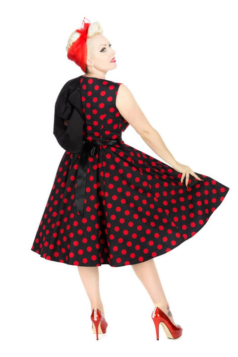 Black & Red Polka Dot Swing Dress
