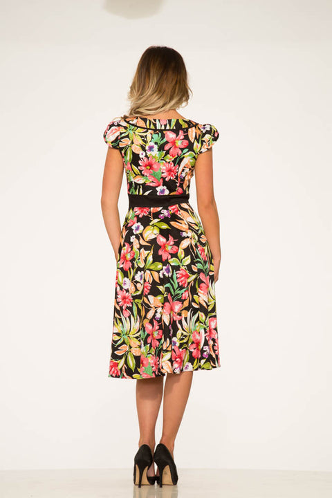 Tropical Mix Floral Swing Dress