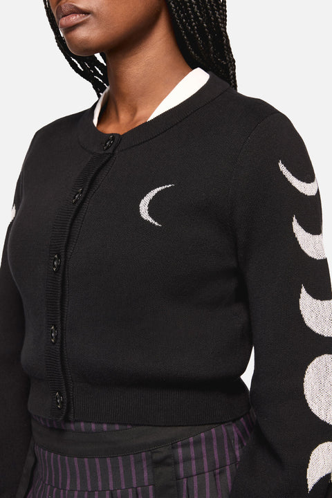 Moon Phase Goth Cardigan